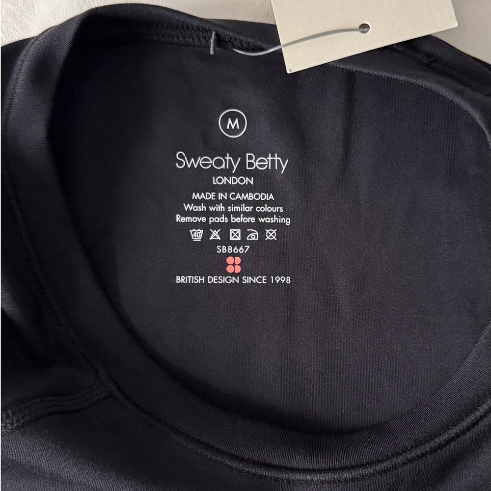 New Sweaty Betty All Day Wrap Waist Long Sleeve Top in Black Size M - Picture 8 of 12